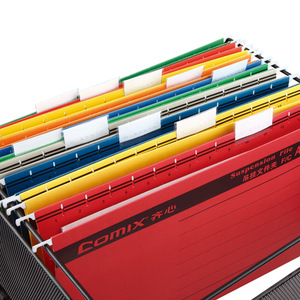 Comix Suspension File A1813 Hanging <b>Clip</b> F/C Paper Red Yellow Green Blue Gray Office Use - Product Image 2