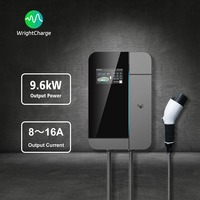 Tipo 1/Tipo 2/GBT/NACS 	 Cargador de Pared Inteligente Certificado por TUV para Vehículos Eléctricos, Nivel 2 AC 9.6kW con DLB, WiFi, OCPP y RFID para Uso en Casa o Garaje