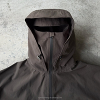 Veste coupe-vent et imperméable en nylon à fermeture éclair pour homme, modèle personnalisé, avec masque intégré, style ninja, pour activités de plein air