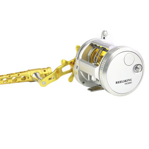 Rueda de tambor fundido, protección contra la corrosión, color negro y plateado, mano izquierda y derecha, carretes de pesca para Baitcasting en mar - Product Image 2