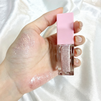 Fard à paupières liquide en gros sous marque privée OEM, paillettes or rose, illuminateur scintillant, fard à paupières liquide à paillettes étincelantes