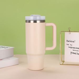 Gobelet de voyage isotherme en acier inoxydable 30oz H2.0 avec poignée, couvercle et paille, antidérapant, personnalisable avec logo OEM - Product Image 1
