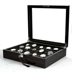 Rectangular Black Classic Wooden Watch Case Boxes Gift Custom Wood Packaging Unique Luxury Watch Case