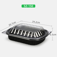 Conteneur alimentaire jetable en plastique rectangulaire écologique sans BPA pour la préparation des repas et les plats à emporter