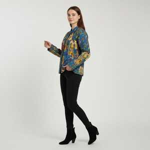 Cotton Quilted Hand Block Print <b>Jacket</b> – Handmade Cotton <b>Jacket</b> for Women, <b>Lightweight</b> Casual Boho Outerwear - Product Image 3