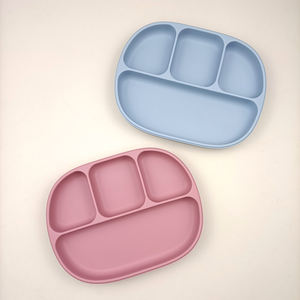 Plaque en silicone pour bébé sans BPA <span class=keywords><strong>de</strong></span> conception OEM Plato à fond ventouse avec couvercle plat LogoKids personnalisé - Product Image 3