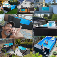 Piscines hors sol en fibre de verre, en bois, en acrylique, pour la famille, de différentes tailles (grande et petite), pour le divertissement aquatique en extérieur.