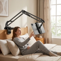 Support de tablette flexible en acier au carbone CT08 pour lit, rotation à 360°, bras long, support de téléphone pour appareils mobiles de 4,7 à 12,9 pouces