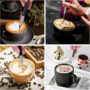 Vente d'usine 3 pièces Latte Art Set pour expresso café thé outils y compris cuillère Lance spatule Spike bouton décoration stylo - Product Image 6