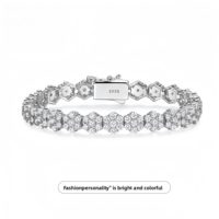 Bracelet enroulé floral en argent S925 avec moissanite, style élégant et luxueux, unisexe, cadeau pour mariage et fête, best-seller TikTok, vente en gros d'usine