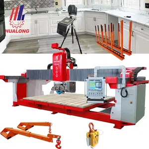 Hualong Machinery 5 Axis Cnc Cad Input Quartz Stone Sink Cutting Machineryブリッジソーマシン