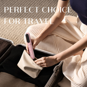 Styler capillaire sans fil 3-en-1 rose rechargeable, fer à boucler et peigne lissant avec têtes interchangeables pour cheveux secs - Product Image 2