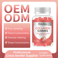 Complément alimentaire en gommes au collagène végétalien pour la croissance des cheveux et l'éclaircissement de la peau, marque privée OEM, avec biotine et vitamines C/E pour les ongles, pour femmes