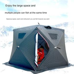 Tente de cheminée stratifiée épaissie d'extérieur d'hiver sans construction tente hexagonale à ouverture rapide tente de pêche chaude et résistante au froid - Product Image 3