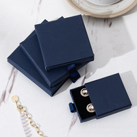Emballage de bijoux avec logo personnalisé haut de gamme de luxe Boîtes en papier à tiroir en satin avec ruban