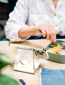 Acrylic Cell <b>Phone</b> Stand Clear <b>Phone</b> Holder for Office Desk Vanity, Kitchen Bedside <b>Table</b> Compatible with iPhone 17 - Product Image 3