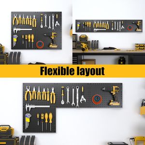 Panneaux perforés métalliques noirs pour organisateur <span class=keywords><strong>mural</strong></span>, système de <span class=keywords><strong>rangement</strong></span> pour outils de garage et établi - Product Image 4