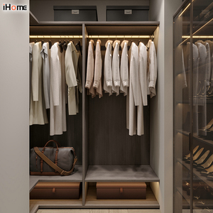 <span class=keywords><strong>Ihome</strong></span> เฟอร์นิเจอร์ห้องนอนหรูหราเรียบง่ายปรับแต่งตามแบบเดินในตู้เสื้อผ้าไม้ - Product Image 2