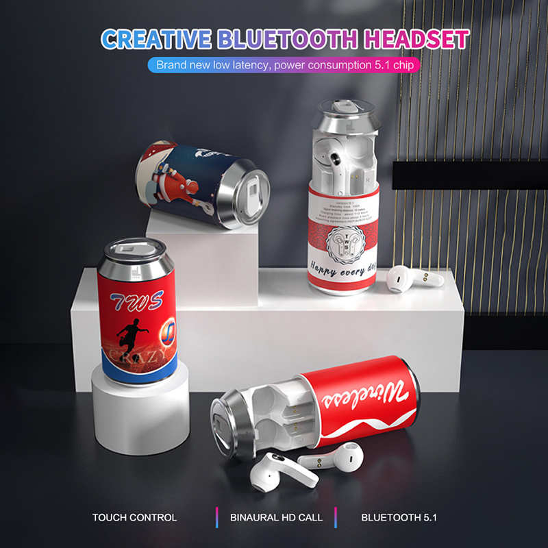 Wholesale cola cans Waterproof IPX3  tws Wireless earphone & headphone & accessories