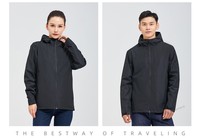 Veste d'extérieur unisexe écologique respirante et légère, imperméable, coupe-vent, avec capuche réglable, poignets à scratch, pliable pour le voyage