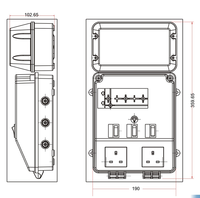 Boîtier de distribution d'alimentation étanche JINAO, prise française modulaire 3 voies IP54 220-230V 16A pour usage intérieur et extérieur JA-RB003
