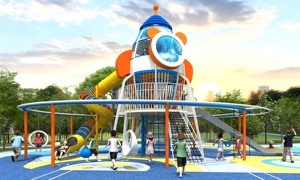 Tùy Chỉnh Hình Dạng Tên Lửa Trẻ Em Trượt Ngoài Trời Và Đu Bộ Sân Chơi Trẻ Em Ngoài Trời Sân Chơi Ngoài Trời Thiết Bị Các Điểm Hấp Dẫn - Product Image 2