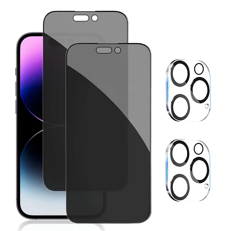 High Privacy Tempered Glass Screen Protector with Camera Lens Protector for iPhone 14 Plus/iPhone 13 Pro Max