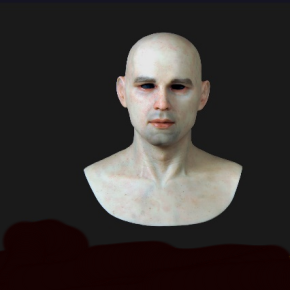 Kualitas tinggi silikon realistis pria tampan kotak-kotak lembut masker wajah pria Makeup kinerja alat peraga hiasan kepala - Product Image 5