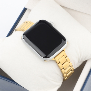<span class=keywords><strong>Bracelet</strong></span> fin en acier inoxydable pour <span class=keywords><strong>Apple</strong></span> <span class=keywords><strong>Watch</strong></span> série 7 6 5 4 3 2 1, <span class=keywords><strong>boucle</strong></span> trois perles, 41mm, 45mm, 40mm, 44mm - Product Image 1
