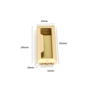 Tiradores de dedo de cajón de armario empotrado oculto tiradores de puerta de Granero corrediza de bolsillo de montaje empotrado Rectangular manijas OEM ODM moderno - Product Image 3