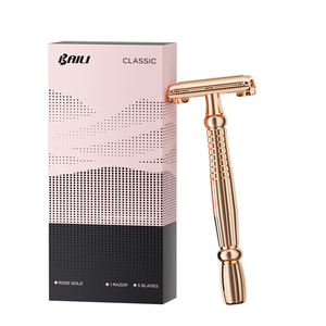 Dài Xử Lý 4.78in Nhật Bản Lưỡi Dao Cạo Đôi Cạnh Mài Vàng Phụ Nữ Twist Bướm Mở An Toàn Dao Cạo Cạo Kit - Product Image 1