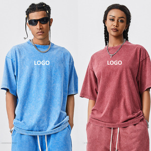 LOGO personnalisé é<span class=keywords><strong>t</strong></span>é jeunesse hommes et femmes <span class=keywords><strong>T</strong></span>-<span class=keywords><strong>shirt</strong></span> 250G poids lourd rétro lavage 100% coton <span class=keywords><strong>Couple</strong></span> <span class=keywords><strong>T</strong></span>-<span class=keywords><strong>shirt</strong></span> à manches courtes - Product Image 2