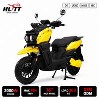 Moto électrique à batterie lithium CE 2000W 72V, vitesse maximale de 70 km/h, charge maximale élevée, course, OEM ODM, scooter électrique