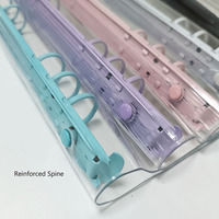 Carnet de budget personnalisé en PVC souple rose doré à 6 anneaux, rechargeable, avec couverture transparente A5, classeur pour espèces avec enveloppes A7 A6