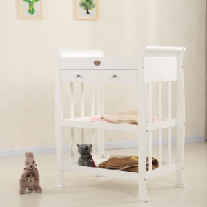 Table à <span class=keywords><strong>langer</strong></span> multifonctionnelle en <span class=keywords><strong>bois</strong></span> <span class=keywords><strong>blanc</strong></span> moderne à 2 niveaux pour la chambre à coucher - Product Image 1