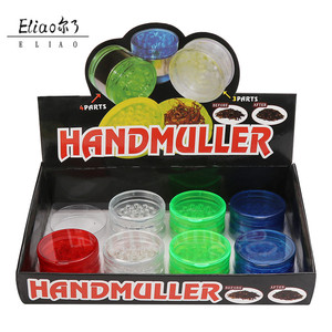 Broyeur à herbes Erliao 60 mm en acrylique, <span class=keywords><strong>pas</strong></span> <span class=keywords><strong>cher</strong></span>, logo OEM, plastique, 4 pièces, broyeur à herbes et à tabac personnalisé - Product Image 6