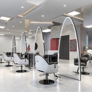 Estación de salón Juego de espejos de doble cara Muebles <span class=keywords><strong>Espejo</strong></span> dorado <span class=keywords><strong>con</strong></span> <span class=keywords><strong>luz</strong></span> Peluquería salón de belleza MESA DE <span class=keywords><strong>ESPEJO</strong></span> - Product Image 4