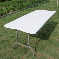 Senruihome Table pliante HDPE moderne de 6 pieds Table pliable en plastique blanc Durable pour hôpital Hôtel Entrée Villa