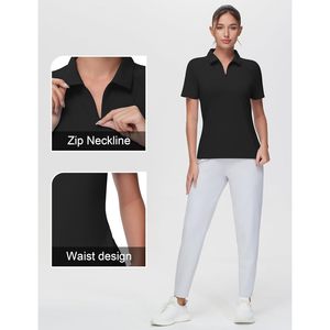 Women's Slim Fit <b>Polo</b> Shirt <b>Zip</b> <b>Up</b> Lightweight Quick Dry Collared Golf Workout Top - Product Image 5
