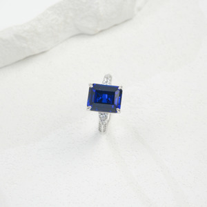 Anillo de Plata 925 con Zafiro Azul Cultivado, Anillo de Plata 925 - Product Image 3
