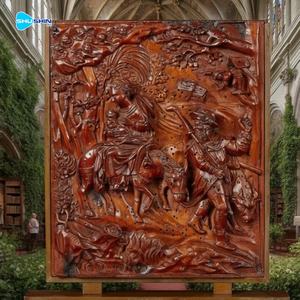 Pannello in Bronzo Classico con Figure Umane, Angeli e Scultura Murale Narrativa Mitologica - Product Image 3