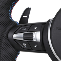 Volant en cuir perforé à fond plat avec LED intégrées pour BMW F10 F20 F30 F31 M2 F87 M3 F80 M4 F82 M5 F90 E60 E90 E92