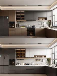 ห้องครัวของตู้ครัวประตูสมาร์ทพร้อมทำห้องครัว Modular กับเกาะ - Product Image 3