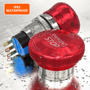 Botón de Paro de Emergencia Metálico Rojo de 16mm, 19mm, 22mm, Impermeable, con Reinicio Rotatorio, Montaje en Panel para Maquinaria Industrial - Product Image 6