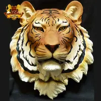 1:1อัตราส่วนเดียวกัน Bengla หัวเสือเรซิ่นรูปปั้นไฟเบอร์กลาสประติมากรรมป่าแมวหัว
