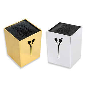 Playboy Electroplated Scissors Storage <b>Box</b> Metal Gold Silver Salon Hairdressing <b>Tool</b> Organizer Display Case - Product Image 4