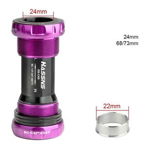 Alta calidad HASSNS BSA soporte inferior <span class=keywords><strong>68mm</strong></span> 73 Bloqueo de rosca rodamiento de cerámica MTB Marco de bicicleta de carretera 24mm <span class=keywords><strong>eje</strong></span> DUB manivela - Product Image 6