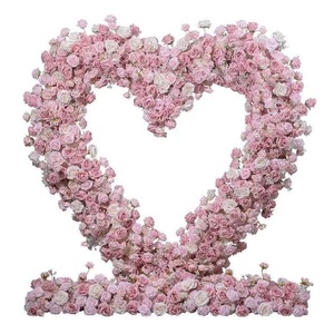 Arco de rosas artificiales en oferta, arco de boda con rosas blancas, arco en forma de corazón, decoración para fondo de escenario - Product Image 6