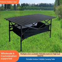 Höhenverstellbarer Outdoor-Klapptisch Verstärkter Tragbarer Camping-Picknick-Eierroll-Tisch Rechteckig mit Klappbaren Beinen