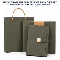 Carnet Premium A5 en Cuir PU Grain Litchi avec Couverture Épaissie, Fermeture Magnétique et Pendentif Marque-page – Journal de Bureau